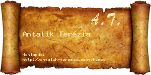Antalik Terézia névjegykártya
